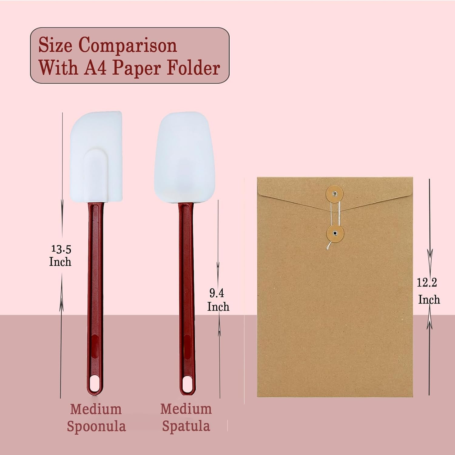 13.5 INCH Silicone Spatulas Heat Resistant Heavy Duty Rubber Spatulas Commercial Spatulas Set for Kitchen Use Silicone Cooking Utensils Sets of 2