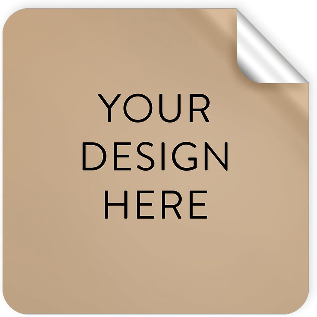 100 Custom Vinyl Stickers - Upload Your own Image, Text, Design, Logo - Personalized Logo Labels for Handmade, Packaging, Bottle, Jars, Candle, Brand Stickers (Brown, 2x2 Square)