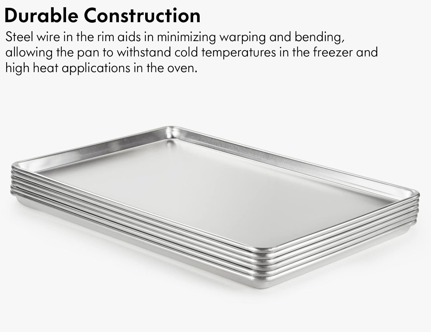 CURTA 12 Pack Aluminum Sheet Pan, NSF Listed Full Size 26 x 18 inch Commercial Bakery Cake Bun Pan, Baking Tray …