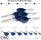 COOK WITH COLOR Measuring Cups Set and Measuring Spoon Set, Stainless Steel Handles, Nesting Kitchen Measuring Set, Liquid Measuring Cup Set, 12 PC Stainless Steel, Navy