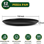 E-far 12 Inch Pizza Pan Set of 2, Nonstick Pizza Pie Pan Tray Platter, Metal Round Baking Sheet Cooking Pan for Oven, Durable & Stainless Steel Core