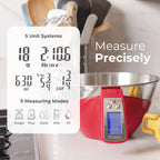 Fradel Digital Kitchen Food Scale with Bowl - 11lb, Grams & Ounces - Removable, Dishwasher-Safe Mixing Bowl - Red