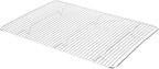 Restaurantware Met Lux 11.8 x 16.9 Inch Wire Baking Rack 1 Heavy-Duty Oven Wire Rack - Fits Half Size Sheet Pan Dishwashable Stainless Steel Cooling Rack Elevated Feet Oven-Ready Up To 575F