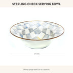 MACKENZIE-CHILDS Enamel Serving Bowl, Enamel Serveware Bowl, 12 Inches, Gray-and-White Sterling Check