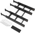 SpaceAid Bamboo Drawer Dividers with Inserts and Labels, Kitchen Adjustable Drawer Organizers, Expandable Organization for Home, Office, Dressers, 4 Dividers with 9 Inserts (17"-22" Black)