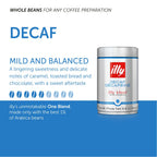 illy Whole Bean Coffee - Perfectly Roasted – Classico Decaf Roast - with Notes of Caramel, Toasted Bread & Chocolate - 100% Arabica Beans - No Preservatives – 8.8 Ounce, 6 Pack