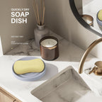 Diatomite Soap Dish Holder, Water Absorbent Stone Soap Dish, Quick Dry Stone Soap Holder, Diatomaceous Earth Bath Tray for Hand Soap, Sponge Holder, Gray