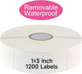 1200 Blank Removable Freezer Labels with Perforation Line for Easy Distribution and Use. Waterproof and Oil-Resistant, Suitable for Food Containers, Jars, and Kitchen Organization.(1 "x 3")