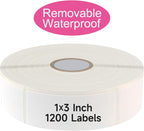 1200 Blank Removable Freezer Labels with Perforation Line for Easy Distribution and Use. Waterproof and Oil-Resistant, Suitable for Food Containers, Jars, and Kitchen Organization.(1 "x 3")