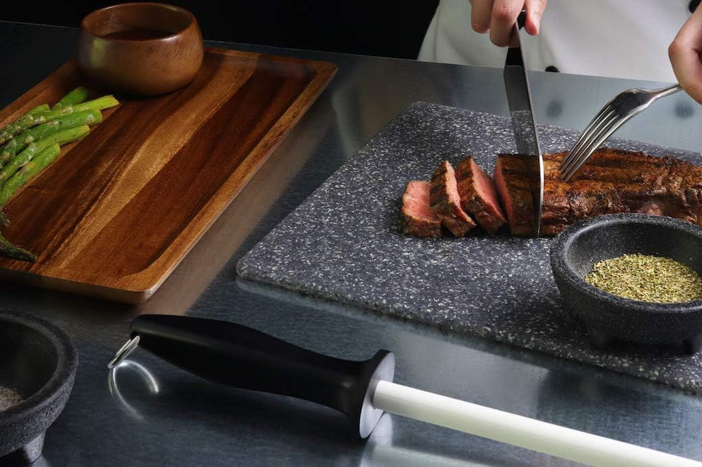 Professional 11.5 Inch Ceramic Honing Rod Has 2 Grit Options, a Firm-Grip Handle, Hanging Ring, and Japanese Ceramic. Noble Home & Chef Sharpening Rods are Perfect for Chefs! (White, 1000/2000 Grit)