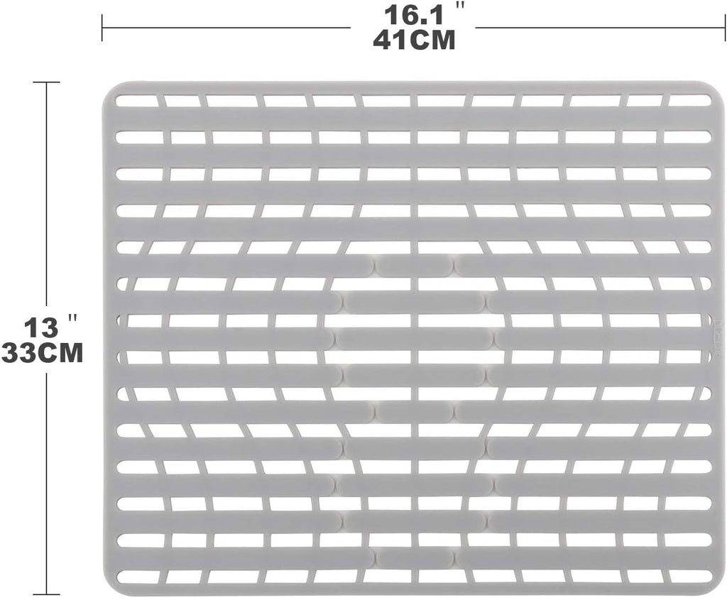 NICE DAY Sink Mat, Sink Protectors for Kitchen Sink By Better Housewares Wok Stand Strong Adsorption And Skid Resistance PVC Free Silicone Sink mat (2 Packs Sink Mats 16"x12.9" Large)