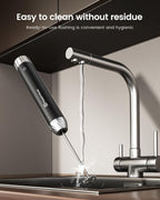 Maestri House Rechargeable Milk Frother with Stepless Speed Control, LunaFro Max Handheld Electric Foam Maker Waterproof Drink Mixer Foamer with Stand & Detachable Whisks for Lattes, Cappuccino