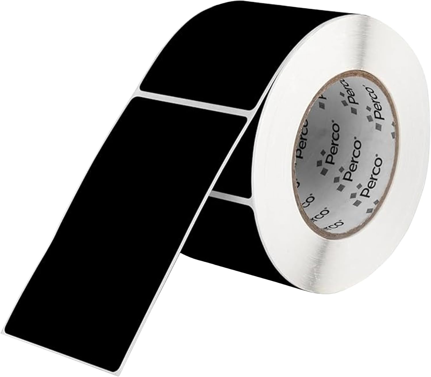 Perco Black Labels 3x5 Inch 500 Stickers/Roll with Easy Peel Perforation and Strong Adhesion for Inventory Management, Color Coding, Moving Boxes, Retail, Organizing & Crafts – Made in USA
