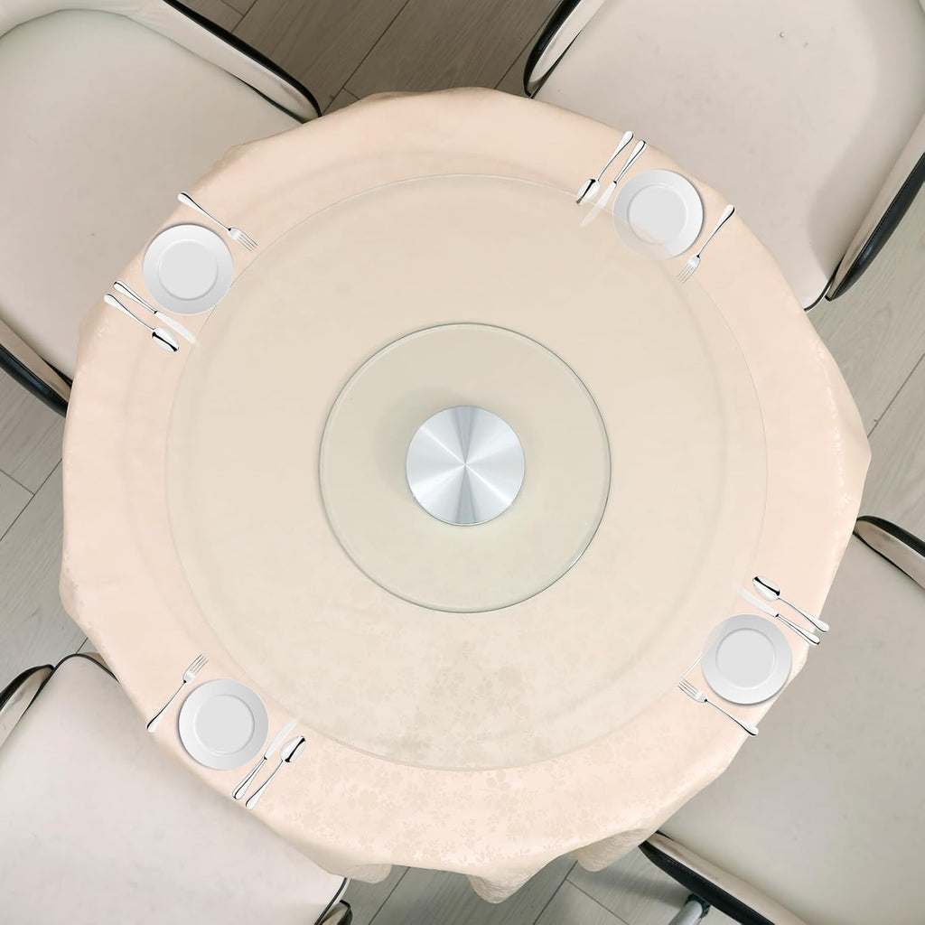 40-Inch Lazy Susan Turntable for Dining Table, Tempered Glass, 360° Rotation, Anti-Tip Design, Perfect for Parties, Weddings, and Family Dinners (40 inch)
