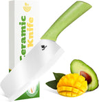 Durable Ceramic Knife for Chopping Vegetables & Fruits, 6” Non-Reactive and Professional Ceramic Chef Knife for Clean Cutting, Sharp Santoku Blade with Ergonomic Handle, Gift-Ready Kitchen Knives
