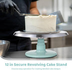 OMISTAR Aluminium Alloy Revolving Cake Stand, 12 in Cake Decorating Turntable, Non-Slip Rotating Platform, Smooth 360° Rotations for Cake Decorating and Baking Parties