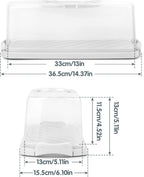 2-Pack Plastic Rectangular Bread Box with Clear Lid, Loaf Cake Keeper, Portable Bread Keeper Storage Container with Handle (White)