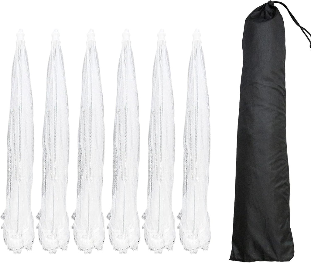 Simply Genius Pop-Up Mesh Food Covers for Outdoors - 6 Pack Extra Large 39" x 24", White, Collapsible & Reusable - Buffet Food Covers & Bug-Net Tent for Picnic, Party & Camping