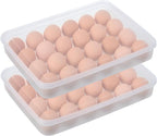 Deviled Egg Containers with Lid, (Set of 2),Stackable Plastic Egg Holder for 48 Eggs,Clear Egg Storage Holder for Fridge,Keep Fresh,Easter,Thanksgiving Party Kitchen Supplies
