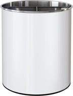 Rotating Extra Large Stainless Steel Utensil Holder Caddy with Sturdy No-Tip Weighted Base, Removable Divider, and Gripped Insert Bottom - Dishwasher Safe Metal Cooking Utensil Holder (White)
