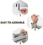 2 Pack Over The Door Hanging Organizer 5-Shelves and 10 Side Pockets, Over The Door Storage for Bathroom and Bedroom, Back of Door Organizers for Baby Products and Kid's Toys(13"x5"x44" Grey)