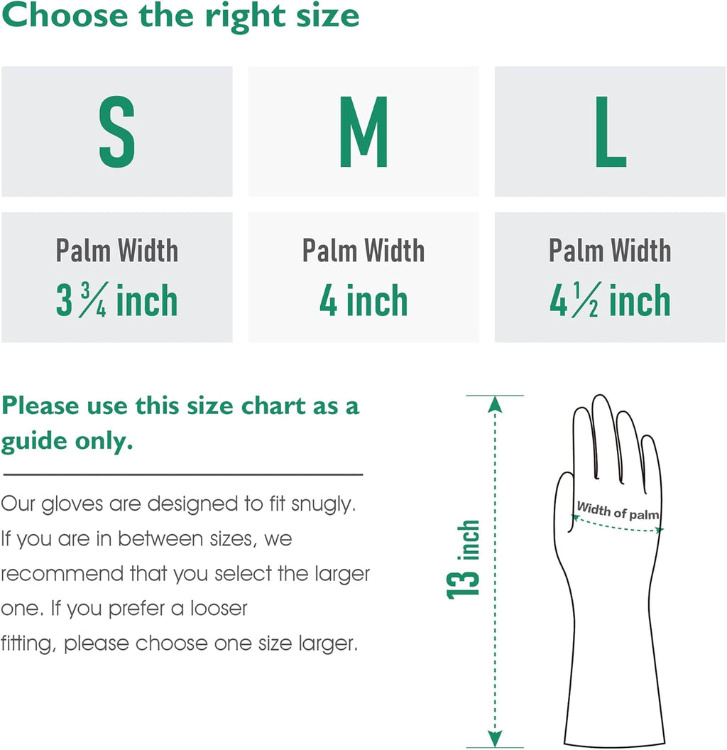 COOLJOB Medium Household Rubber Gloves with Cotton Liner & Non-slip Grip, Waterproof Long Lasting Dishwashing Gloves for Kitchen & Bathroom Cleaning, Light Pink, 1 Pair