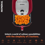 Air Fryer - 8.6 Quart Extra-Large Air Fryer, 2 Simple Dial Controls, 1800 Watts - Quick Heat Circulation Technology, Low Fat Cooking Less Calories - Removable Squared Basket - Red