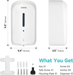 AIKE 33.8oz Automatic Wall Mount Liquid Soap Dispenser with Commercial ABS Construction, Model AK1226S(White)