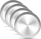 TeamFar 9 Inch Pizza Pan Set of 4, Stainless Steel Small Pizza Pie Trays, Metal Round Pizza Dish Plates for Oven Bakeware Baking Cooking Serving, Non-Toxic & Heavy Duty, Stackable & Dishwasher Safe