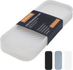 Silicone Organizer Tray, Soap and Sponge Holder for Kitchen Sink, Bathroom - Storage Tray for Dish Brush, Soap Dispenser, Dishwashing Accessories- 2 Pack (Clear)