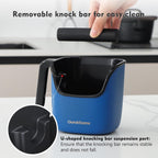 Ourokhome Knock Box Espresso Accessories, The Latest Patented Stainless Steel Espresso Machine Tool for Coffee Ground with Removable Knock Bar, Handle and Lid, Dishwasher safe, 4.8 inch (Deep Blue)