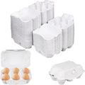 50 Pack Egg Baskets, Half Dozen Egg Cartons, Paper Egg Cartons, Egg Holder Hold 6 Eggs each for Safe Storage, Transport & Display - Ideal for Farm Fresh Eggs, Crafts, White(Standard Size)