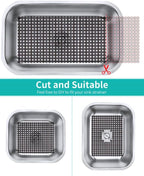 Bligli 2-Pack Kitchen Sink Mat: PVC Adjustable Sink Protector | Sink liner Pad | Dish Drying Mats, Easy to Clean & DIY Cut | 15.7 x 11.8 inch (Grey)