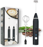 Rechargeable Foam Maker with Double Whisk, RIJAHO Upgraded 3 Speeds Frother Handheld for Milk Coffee, Latte, Matcha