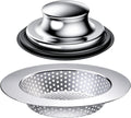 2PCS Kitchen Sink Stopper and Kitchen Sink Drain Strainer, Drain Catcher and Drain Cover for Kitchen Sink, Drainer for Standard 3-1/2 Inch Garbage Disposal Sink Drain
