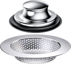 2PCS Kitchen Sink Stopper and Kitchen Sink Drain Strainer, Drain Catcher and Drain Cover for Kitchen Sink, Drainer for Standard 3-1/2 Inch Garbage Disposal Sink Drain