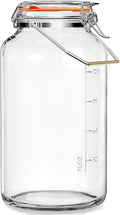 1.5 Gallon Glass Jar with Airtight Lid Wide Mouth, Gallon Storage Jar with Stainless Steel Handle - Large Glass Food Storage Container with Lid for Flour, Sugar, and Dog Treats