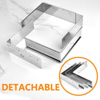 Guowall Stainless Steel Extensible Cake Ring Mold Adjustable Square Shaped Mousse Ring Detachable Nonstick Cake Cutter for DIY Baking - 6in