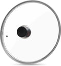 12 Inch Pan Lid, Tempered Glass Lid, Cast Iron Skillet, Pot,Replacement Pan Cover, Clear Frying Pan Lid Fits Pots, Pans and Skillets, Dishwasher Safe