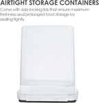 Vtopmart 4 PCS Large Food Storage Containers 5.2L / 175oz, 4 Pieces BPA Free Plastic Airtight Canisters for Flour, Sugar, Baking Supplies, Rice with Lids, 4 Measuring Cups and 24 Labels, Black