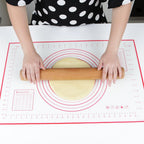 Silicone Baking Mats Set of 2,Large 23.62" x 15.74" Small 11.41" x 10.23",Non Stick Non Skid Pastry-Mat with Measurements (Black)
