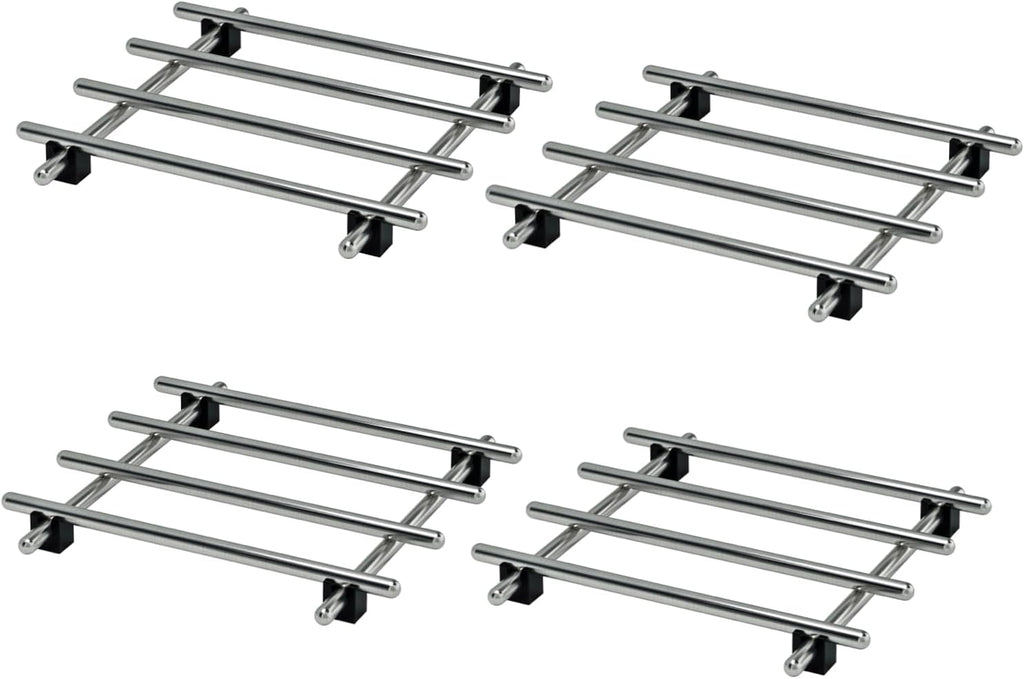 4Pcs Stainless Steel Trivet for Hot Dishes, Lightweight Metal Trivets for Hot Pots and Pans, Metal Cooling Racks, Heat Resistant Mats for Countertop Cooling, Cooking Baking Pans Holder, 7"x7"
