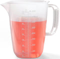 1 Gallon Measuring Pitcher, 134oz Extra Large Measure Pitcher-Convenient Conversion Chart-Strong Handle, Heat Resistant Plastic 1 Gallon Measuring Container for Pool Chemicals,Motor Oil, Lawn and Cook