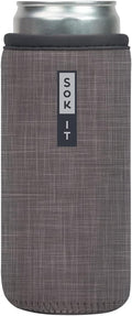 Sok It CanSok Sleeve for Beer & Soda Insulated Neoprene Cover (Anthracite, 12oz Slim Can Sleeve)