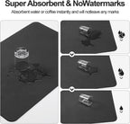 Dish Drying Mat for Kitchen Counter | Coffee Bar Mat for Countertops | Heat Resistant Drainer Mat with Non-slip Rubber Backed | Hide Stain Kitchen Absorbent Draining Mat | Black 16"x20"