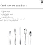 Silverware Set for 8 – 18/10 Stainless Steel Flatware, Mirror Polished, Dishwasher Safe, Heavy-Duty, Rust Resistant, Elegant Tableware (40-Piece Set, Fidenza)