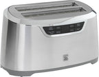 Kenmore Elite toaster 4-slice -wide slot countertop stainless steel Auto lift toasters, grill or toast bread bagel & buns, commercial easy tray clean function with compact pop up tostadora de pan