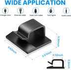 100 PCS Adhesive Cable Clips Black (50 Small & 50 Large), Cable Management Under Desk, Cable Wall Clip, Wire Clips for Cords of Car Dash Cam, HDMI, Extension Cord, TV PC Phone USB Ethernet Coax
