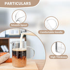 BCnmviku Glass Measuring Cup, Insulated handle, V-Shaped Spout, High Borosilicate Glass Measuring Cup 1000ML、 /1 Liter, 4 Cup for Kitchen or Restaurant, Easy To Read (1000ml-1pcs)