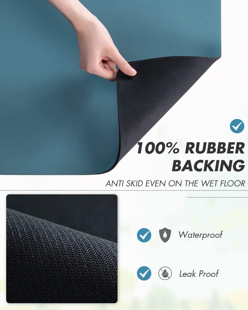 AMOAMI Coffee Mat - Hide Stain Rubber Backed Absorbent Dish Drying Mat for Kitchen Counter - Bar Accessories Fit Under Coffee Maker, Machine, Pot, Espresso Machine, Dish Rack